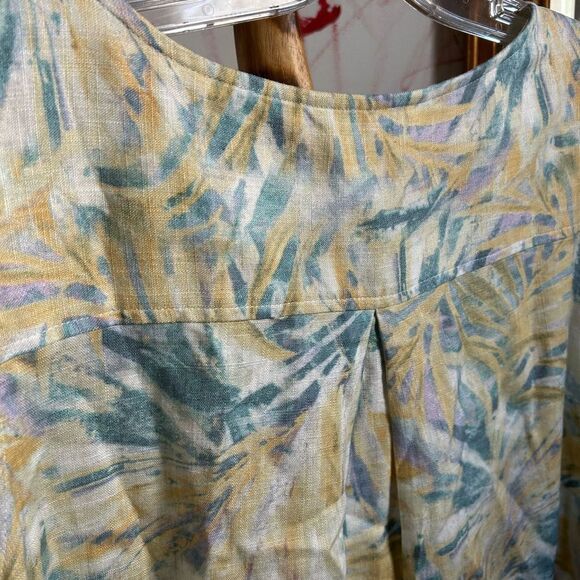 CHARLIE B Blue and Yellow Tropical Tank Top XL - Picture 7 of 16